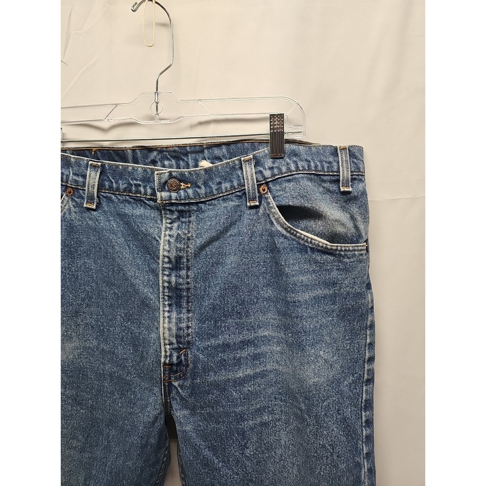 Vintage Levi's Mens 90s 505 Blue Denim Jeans USA Orange Tab Straight Leg 42x30 - Picture 6 of 16